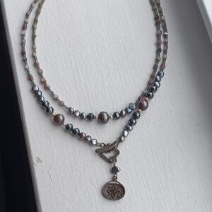 Silpada Multicolor Pearl and Hematite Double Strand Necklace